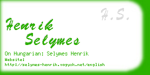 henrik selymes business card
